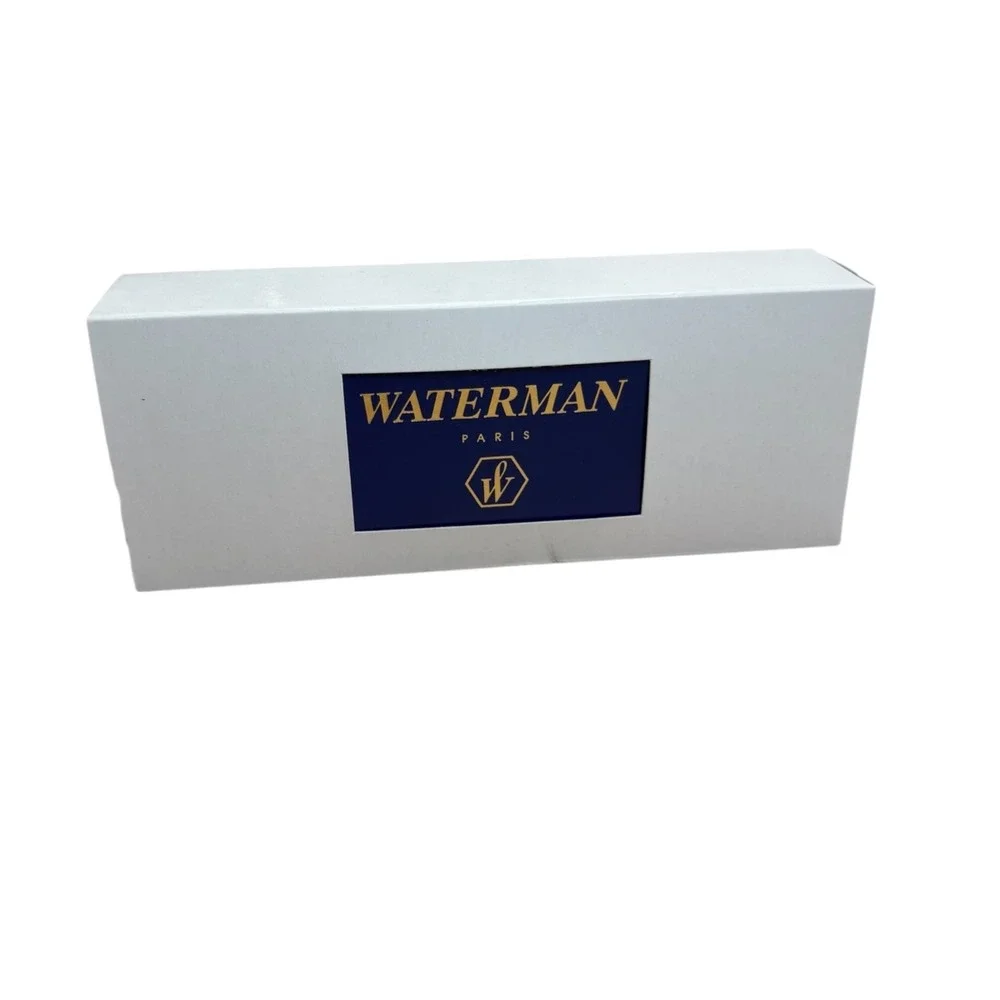New Waterman Paris‎ Rollerball Pen Red Marble Gold Trim w/ Original Box Blue Ink